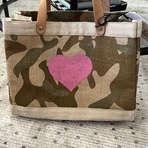 NWT Apolis canvas and burlap small tote bag